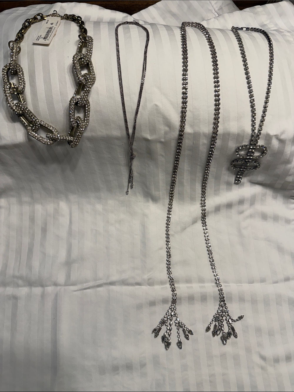 Lot of 4 Rhinestone necklaces SILPADA Forget me Knot